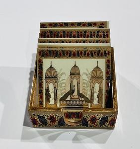 Venta al por mayor de lujo taza de té MDF decoración del hogar posavasos de madera impresos para mesa cuadrada clásica cocina bebida uso para el hogar - Product Image 1