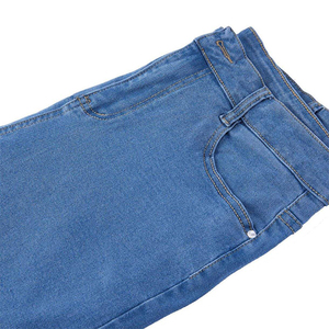 New <b>Men's</b> Fashion Casual Breathable Knitted Mid <b>Waist</b> Light Wash Solid Winter Summer Straight <b>Jeans</b> - Product Image 4