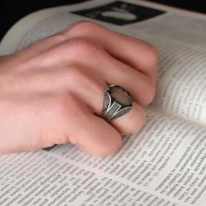 Wholesale Azuris VALKH1189 925 Sterling Silver Ottoman Style Men's <b>Ring</b> Naturel Stone Agate Handmade <b>in</b> <b>Turkey</b> - Product Image 3