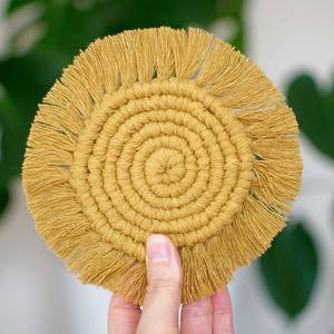 Posavasos de macramé bohemio de colores personalizados al por mayor, alfombrilla decorativa de mesa de algodón puro, portavasos según las preferencias del cliente - Product Image 6