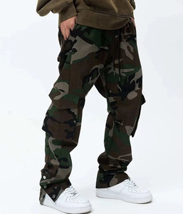 New Style Men's Straight Wide Leg Camouflage Anti-Wrinkle Waterproof Breathable Jogger Pants Elastic Waist <b>Drawstring</b> Casual - Product Image 3