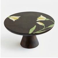 Nouvelle arrivée, table sur pied en bois d'acacia de haute qualité avec motif tulipe, décoration minimaliste écologique