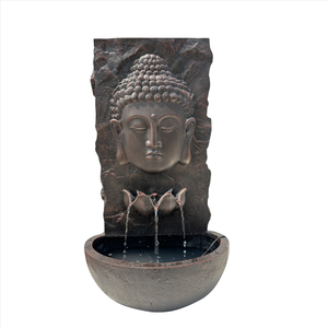 신형 전기 휴대용 직사각형 유리섬유 수지 부처 폭포 벽걸이 실내 분수 - Product Image 3