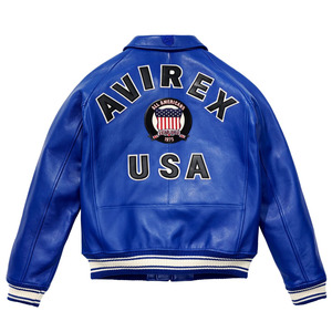 Meilleur prix Veste en cuir pour homme Avirex Veste d'hiver haut de gamme Véritable cuir Coupe-vent Imperméable Teint uni Toutes les tailles disponibles - Product Image 6