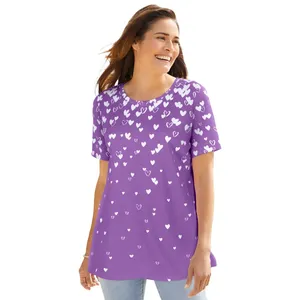 Camiseta para Mujer Purple Hearts FT-0168, Transpirable, 100% Algodón Jersey, Corte Ajustado, Tallas XXS/XS, Diseño de Personajes de Alta Calidad - Product Image 1