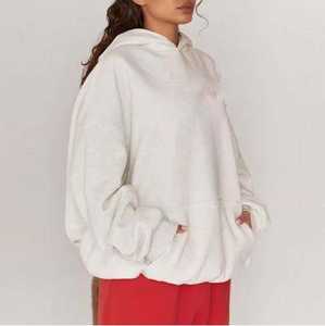 Sudadera con Capucha de Forro Polar OEM ODM de 420 g/m², Tejida para Invierno, Holgada, Personalizada, Antibolitas, Transpirable, para Mujer, con Insignia - Product Image 2