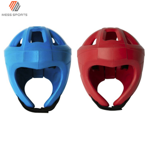 หมวกป้องกันศีรษะหนัง PU PVC สีแดง หมวกนิรภัยแบบเรียบง่าย สีพื้น สำหรับกีฬาและการฝึกซ้อม - Product Image 3