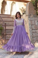 Nouvelles robes longues Anarkali indiennes pour femmes, avec des tailles plus grandes, en géorgette brodée, séchage rapide, pour les fêtes, prix bas