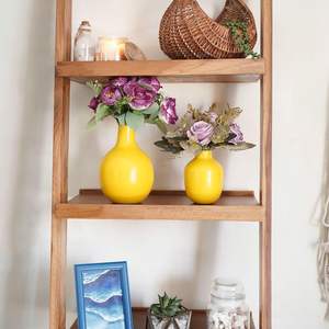 ชุดแจกันดอกไม้โลหะสีเหลือง2ชิ้นทันสมัยงานแฮนด์เมดแจกันเหล็กตั้งโต๊ะสำหรับตกแต่งบ้านห้องนั่งเล่นหรือโต๊ะทำงาน - Product Image 2