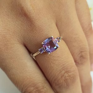 Solid 925 Sterling Silver Classic Design Amethyst Stone Women <b>Girl</b> Engagement Anniversary Fine <b>Rings</b> - Product Image 6