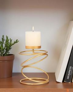 Tall Gold Modern Art Eco-Friendly Iron <b>Tea</b> Light <b>Candle</b> Holder Christmas Home Decor Tabletop Living Room Entryway - Product Image 3