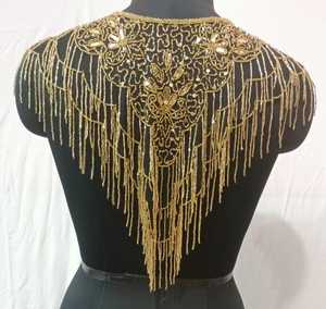 Lujoso vestido de fiesta de noche de gasa sin mangas con lentejuelas bordado a mano con cuentas y flecos capa Multi-Wearable Club Wear Crystal - Product Image 2