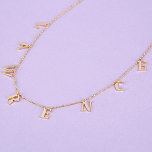 Jeulia Sterling Silver <b>Name</b> Choker Necklace-Trendy Gold Plated <b>Chain</b> with Pearl Accent - Product Image 5