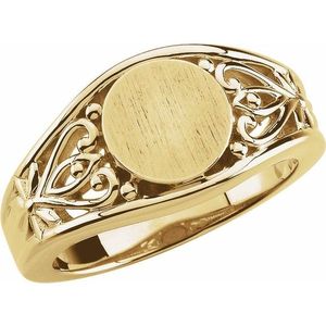 Anillo de Sello para Hombre Stuller de Oro Amarillo de 10K, Modelo 50493:294607P, Redondo, Invisible, para Uso Diario, 5.92g - Product Image 1