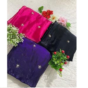 Dernier modèle de sari indien, tendance, classique, en soie pure, magnifique travail à la main Katdana, dernier design, vêtements ethniques, sexy et élégant - Product Image 1