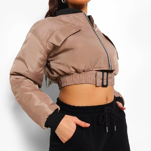 2025 tendance femmes col montant en gros Bomber vestes pour femmes grande taille Logo personnalisé femmes Denim veste - Product Image 5