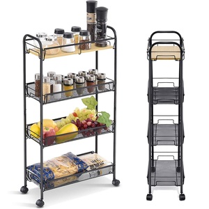 Chariot de luxe en métal fait à la main dernière nouveauté chariot de service à la main chariot en métal à trois niveaux de forme rectangulaire - Product Image 2