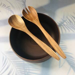 Espátula de madera para cocina, juego de utensilios de cocina con logotipo personalizado OEM para ensalada mixta, artesanía de fruta hecha en Vietnam - Product Image 4