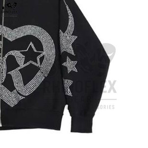 Calidad Premium Último diseño Hombres Rhinestone Sudaderas Básicas Algodón Mezclado Cómodo Nueva llegada Hombres Rhinestone Sudaderas - Product Image 5