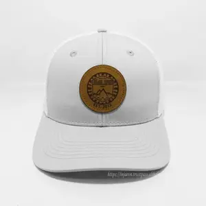 Grosir topi Trucker jala desain kustom Logo tambalan kulit 6 Panel kualitas tinggi katun olahraga Gorras Hip Hop mode trendi