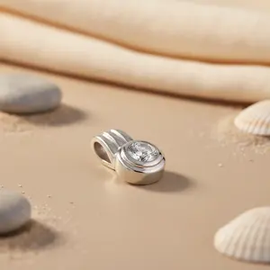 Colgante de oro rosa hecho a mano con circonita cúbica para uso diario o regalo para mujer - Product Image 2