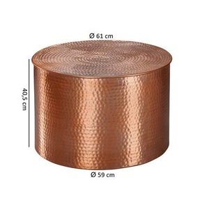 2025 Aluminium Hammered Coffee <b>Table</b> Decorative Furniture Shiny <b>Silver</b> Color Villa Decoration <b>Side</b> <b>Table</b> Round Shape - Product Image 5