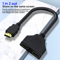 Cable HDMI de Doble Puerto 1080P 1 Entrada 2 Salidas, Adaptador Macho a Hembra, Divisor HDMI para TV Box, Laptop, Proyector, Compatible con HDMI