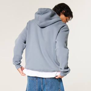 Sudaderas con capucha y cremallera con logotipo personalizado Sudaderas con Jersey grueso Serigrafía en blanco Sudadera con capucha cuadrada de peso pesado de alta calidad - Product Image 3