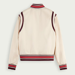 Chaquetas Universitarias para Mujer de Lana/Poliéster OEM/ODM, Logotipo Bordado en Chenilla Personalizado, Tela Transpirable con Acabado de Procesamiento - Product Image 2