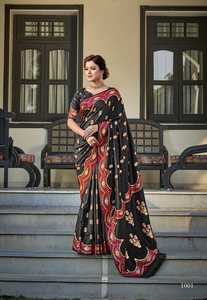 Seda pura Gota Patti Saree con Zari Tejido Bellamente coloreado para bodas Disponible a precios mayoristas de la India - Product Image 4