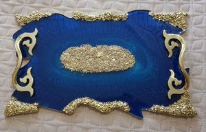 Bandeja de servicio de epoxi de resina hecha a mano NATURAL, elementos esenciales de cocina únicos para el hogar, restaurante, Hotel, servicio decorativo Tra - Product Image 2