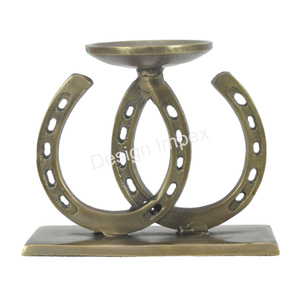 Soporte de vela Horse Bit, portavelas de aluminio de estilo ecuestre, candelabro de Metal con acabado de níquel para Decoración de mesa - Product Image 6