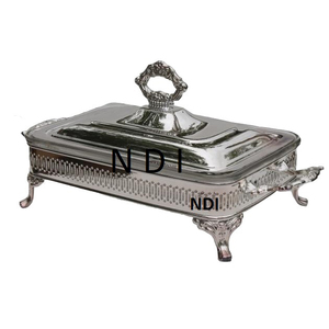 จานอุ่นอาหารทำจากสเตนเลสชุบนิกเกิลอุปกรณ์เสิร์ฟอาหารร้อนพร้อมบัฟเฟอร์ที่อุ่นอาหารเพื่อความสะดวกในการเสิร์ฟ - Product Image 4