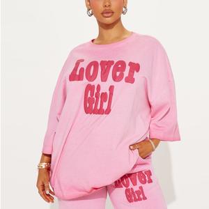 Sweat-shirt décontracté pour femme, style universitaire, en coton, col rond, parka d'hiver, haut à col rond, broderie sur le devant, lettres, anti-boulochage - Product Image 2