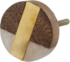 Boutons en bois de marbre pour armoires de salle de bain, texture naturelle élégante, idéal pour les thèmes de décoration intérieure raffinés - Product Image 1