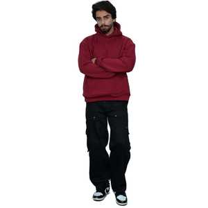 Sweat-shirt à capuche uni épais 500/400 g/m², coupe ample, en coton pour homme, sweat-shirt en molleton surdimensionné, fabricant de sweat-shirt personnalisé, sweat-shirt lourd à capuche court - Product Image 6