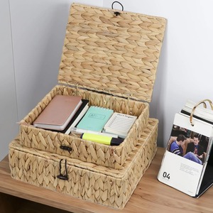 Caja de Jacinto de Agua Tejida a Mano, Caja de Almacenamiento Hecha a Mano, Ecológica, Decoración Natural para el Hogar, Venta al por Mayor desde Vietnam - Product Image 4