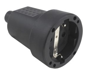Base antipolvere bipolare nera con gomma TTL 16A 250V (GSC 0200060) (Retrattile) - Product Image 1