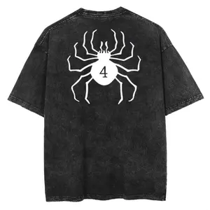 Camiseta vintage lavada con ácido con logotipo personalizado camiseta de gran tamaño en blanco de peso pesado desgastada 100% algodón camiseta de peso pesado para hombre - Product Image 1