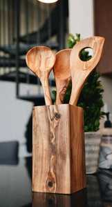 Modern Multi-Purpose Durable Handmade Wooden Utensil Holder Solid Wood Eco-Friendly <b>Kitchen</b> Organizer Cutlery <b>Storage</b> <b>Container</b> - Product Image 4