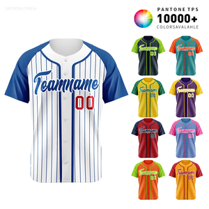 Camiseta de Béisbol Personalizable de Alta Calidad al por Mayor, Chaquetas de Béisbol con Rayas de Zebra para Pedidos de Equipo - Product Image 1