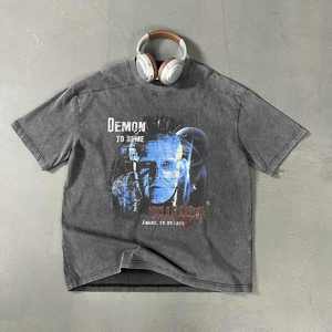 Camisetas de Felpa Francesa con Logotipo Personalizado, Estilo Vintage, Corte Desgastado, 300 g/m², 100% Algodón, Ecológicas, Lavado Ácido - Product Image 1
