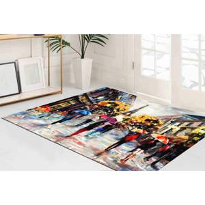 Tapis Tour Eiffel : Tapis antidérapant avec scène de rue parisienne, tapis fin non tissé - Product Image 4