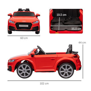 Auto Eléctrico para Niños de 3 a 5 Años con Licencia para TT con Control Remoto y Faros LED de PP y Metal 102x60x44 cm Rojo - Product Image 3