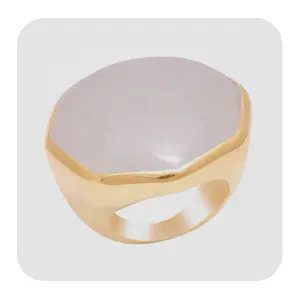 Weiß milchig vergoldet Sterling Silber natürlichen Druzy Ring Edelstein vergoldet mit Druzy Birth stone für Frauen angepasst