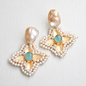 Boucles d'oreilles pendantes en laiton d'exportation, perles en vrac, cristaux de guérison authentiques, finition en laiton antique, hypoallergéniques, port sécurisé, plaqué or 14 carats - Product Image 4