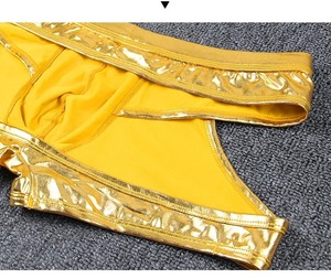 Nouveaux boxers pour hommes en similicuir, taille basse, sous-vêtements sexy en cuir verni, style creux - Product Image 4