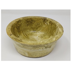 Plato de Servir Pulido de Resina Hecho a Mano en Gris - Vajilla de Origen Indio Ecológica Apta para Lavavajillas para Fiestas - Product Image 3