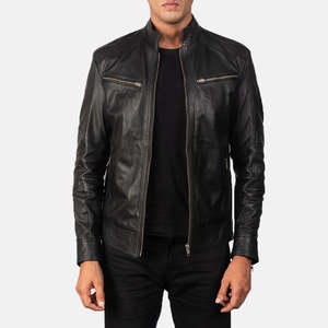 Chaqueta de Motero Vintage para Hombre, Marca Mack, de Cuero Negro, Impermeable, con Cierre de Cremallera, Alto Contenido de Spandex, Estilo Gótico, con Capucha, Diseño Moderno, Talla XL - Product Image 1