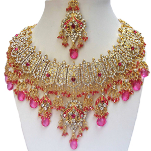 Juego de Joyas de Novia Clásicas Chapadas en Oro con Circonita Real India, Última Elegancia Tradicional con Acabado Regio para Mujer - Product Image 2